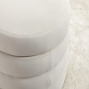 FURNIinspire Ottomans and Benches Velvet Storage Ottoman with Wooden Shelving Simple Design for Living Room and Bedroom, White, 23"*23"*17" - 4 of 4