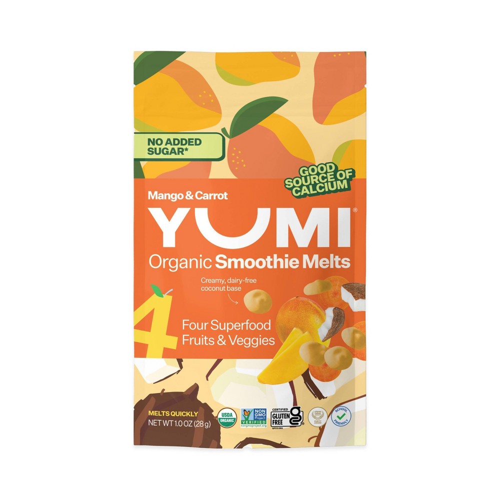 YUMI Smoothie Melts Baby Meals - Mango & Carrot - 1oz: Age Level 7 Months And Up, 2nd Stage, Ready To Eat