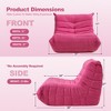 Itopfox Premium Bean Bag Sofa Chair with Memory Foam Filling, Ergonomic Design for Adults, Dark Pink Teddy Fabric, Perfect for Home, Apartment Gaming - 2 of 4