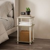 HOMLUX 3-Tier Colors Reversible End Table Sofa Bed Side Table with Storage Shelf - 2 of 4