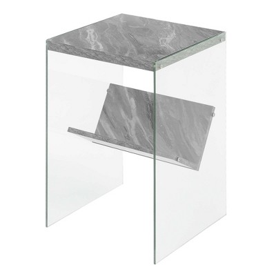 Soho End Table with Shelf Gray Faux Marble - Breighton Home