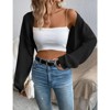 Coolmee Women's Cropped Cardigan Sweaters Long Sleeve Bolero Shrug Open Front Cardigans Black XXL - 4 of 4