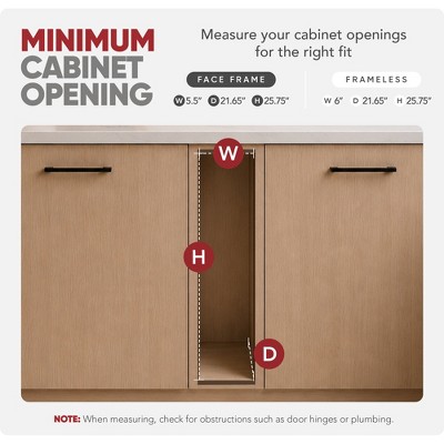 Rev-A-Shelf 5.5" Pullout Storage Organizer for Base Kitchen/Bathroom Cabinets with Soft-Close Full Extension Slides & Adjustable Shelves, 448-BCSC-5C — фото 7