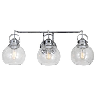 24" Metal/Bubbled Glass Shirley Vanity Wall Light Chrome - JONATHAN Y