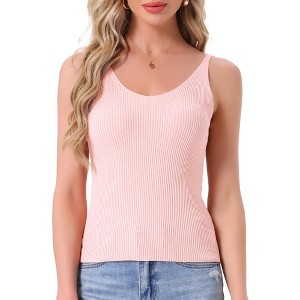 INSPIRE CHIC Womens Loungewear Sleeveless Spaghetti Strap Basic Soft V Neck Cami Solid Casual Camisole Tank Pajama Tops - 1 of 4