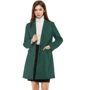 INSPIRE CHIC Women's Notched Lapel Single Breasted Outwear Fall coat - 1 of 4