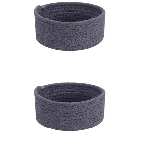 REGALWOVEN Home Decor Entryway Desk Key Tray Round Woven Storage Basket 2 Pcs - 1 of 4