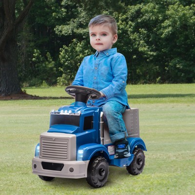 6V Ride-On Car for Kids Ages 3+ – All-Terrain Electric Toy Truck with 4.5Ah Rechargeable Battery, LED Lights, Built-in Music & Storage