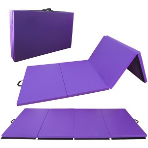 Gulches Folding aerobics mat, extra thick high-density gymnastics mat, tear-resistant aerobics mat for mixed martial arts, stretching, gymnastics - 1 of 4