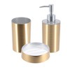 Evideco French Home Goods Brushed Gold Bathroom Accessory Set 3-Pieces GOLDEN - 2 of 4