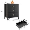 Fluted 3 Drawer Dresser for Bedroom, 31.5 Inch Tall Modern Nightstand Wooden Chest of Drawers with Gold Handles - 2 of 4