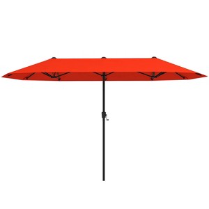 Costway 13 FT Large Patio Umbrella Outdoor Double-Sided Table Market Umbrella for Garden Beige/Brown/Gray/Navy/Orange/Wine - 1 of 4