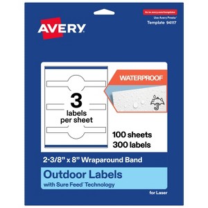Avery Waterproof Wraparound Band Labels, 2-3/8" x 8", 300 Total - 1 of 4
