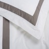 Hotel Collection 300TC Percale 3-Piece Duvet Cover Set, Bold Fabric Border, King/California King - DVT1000 - Grey/White - Safavieh - 4 of 4