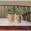 Vintiquewise Water Hyacinth Round Floor Planter with Metal Pot, Set of 2 - 2 of 4