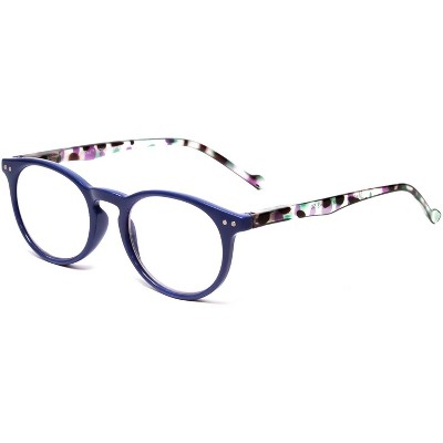 Calabria MDR8003 Unisex Oval Full Rim Designer Reading Glasses Navy Blue 47mm