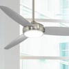 54" Minka Aire Modern Indoor Outdoor Ceiling Fan with LED Light Remote Control Brushed Nickel Opal Glass Wet Rated for Patio - 2 of 4