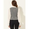 Allegra K Women's Vintage Tweed Double Breasted Sleeveless Plaid Waistcoat Vest - 3 of 4