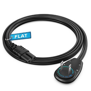Maximm 2-Prong TV Power Cord, 360° Rotating Flat Plug, UL Listed, Non-Polarized, IEC C7 Cable - 1 of 4