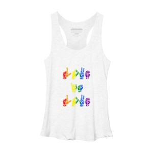Adult Design By Humans Love Is Love Sign Language Pride By ToruSanogawa Racerback Tank Top - 1 of 2