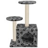 vidaXL Cat Tree Grey with paw prints - 4 of 4