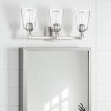 Sunset Lighting Arden 3-Light Vanity Clear Seedy Steel Round Glass 100W, Bright Satin Nickel Finish - 2 of 4