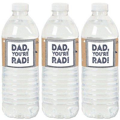 Big Dot of Happiness My Dad is Rad - Father's Day Water Bottle Sticker Labels - Set of 20