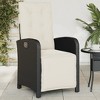 vidaXL Reclining Garden Chair Black - 2 of 4