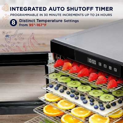 Ivation 6 Tray Stainless Steel Food Dehydrator with Timer