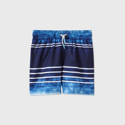 Toddler Boys' Tie-Dye Striped Swim Trunks - Cat & Jack™ Navy 12M