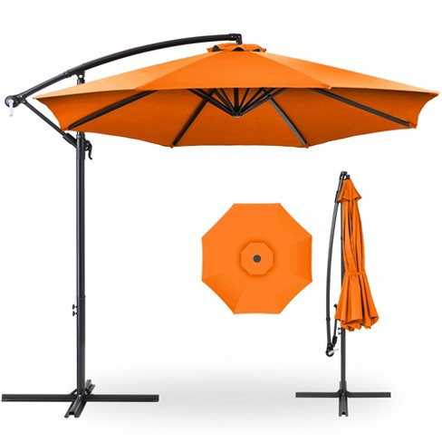 Best Choice Products 10ft Offset Hanging Outdoor Market Patio Umbrella W Easy Tilt Adjustment Orange Target