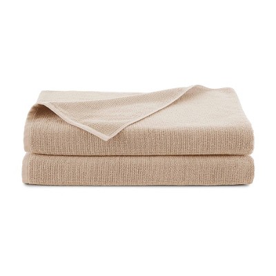 2pc Serene Hazel Wood Bath Sheet Towel Taupe - EcoPure