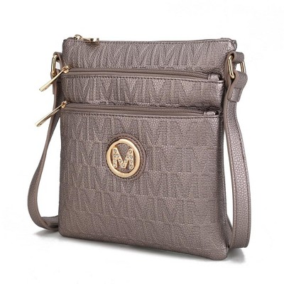 MKF Collection Lennit Embossed M Signature Crossbody Shoulder Bag by Mia K