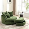 CLIHOME 360° Swivel Accent Barrel Chair with Storage Ottoman & 4 Pillows, Modern Chenille Leisure Chair Round Accent - 3 of 4