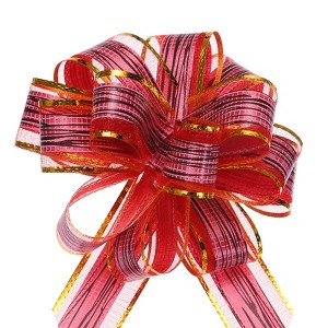 Unique Bargains Wedding Baskets Presents Large Pull Bow Bright Gift Wrapping Ribbon 5 Pcs - 1 of 4