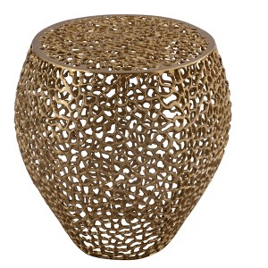 NicBex Modern 20" Round Aluminium Coffee Table with Hollow Design for Living Room and Bedroom - 1 of 4