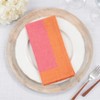 Saro Lifestyle Color-Blocked Edge Napkin (Set of 4), Pink, 20"x20" - 4 of 4