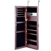 Tangkula Lockable Armoire Dressing Organizer Wall Door Mounted Mirrored Jewelry Cabinet  w/ LED Lights - 3 of 4