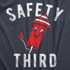 Mens Safety Third T Shirt Funny Fourth Of July Fireworks Dangerous Joke Tee For Guys - Crazy Dog Men's T Shirt - 2 of 4