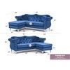 L-Shaped Sectional Sofas Chaise in Velvety MicroSuede with Button Tufting, Chrome Nailhead Trim & Steel Legs - 4 of 4