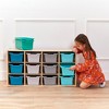 ECR4Kids Streamline 12 Cubby Tray Cabinet with 15 Scoop Front Storage Bins, 3x4, Natural - 4 of 4