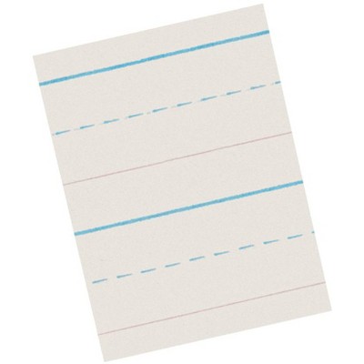 School Smart Red & Blue Newsprint Paper, 5/8 Inch Ruled, 11 x 8-1/2 Inches, 500 Sheets