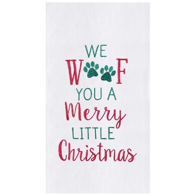 C&F Home We Woof You A Merry Little Christmas Flour Sack Embroidered Cotton Flour Sack Kitchen Towel Dishtowel