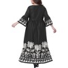 Agnes Orinda Women's Plus Size Boho Floral V Neck 3/4 Flare Sleeve Flowy Hem Babydolls Maxi Dress - 4 of 4