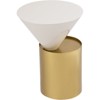 Damon White Metal Top End Table with Brushed Brass Metal Base-Meridian Furniture - 2 of 4