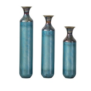 Dexmalle modern style decoration home droplet shaped white metal vase 3-piece set - 1 of 4