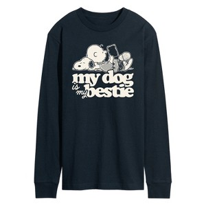 Men's - Peanuts - My Dog Is My Bestie Long Sleeve Graphic T-Shirt - 1 of 4
