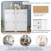 MAYEERTY Slim Tipping Bucket Shoe Cabinet Set, 4 Flip Drawers Wood Grain Top Adjustable Panel, White - 3 of 4