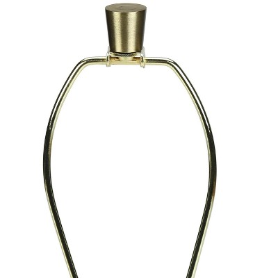 Ivory Resin Table Lamp with Cream Linen Shade and Gold Finial