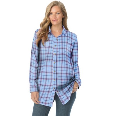 Woman Within Plus Size Classic Flannel Shirt
